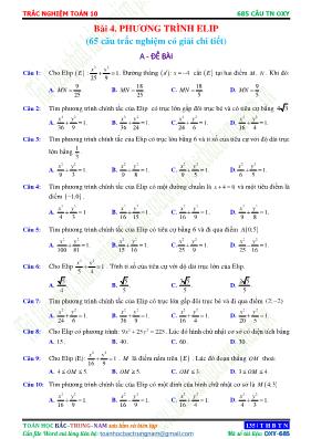65 câu trắc nghiệm môn Toán 10